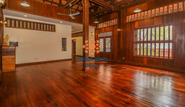 Wooden House for Sale with Pool in Siem Reap-Sla Kram
