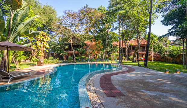 Residential Wooden Villas for Rent with Pool in Krong Siem Reap-Riverside